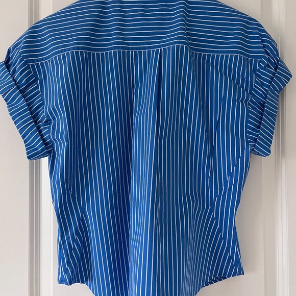 Frame Striped Short Sleeve Button Down Shirt - Size Small - Picture 2 of 5
